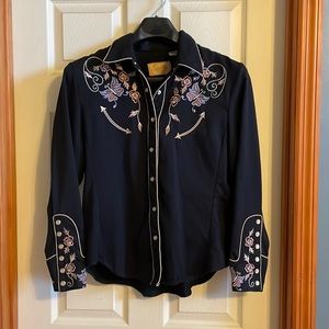 Scully pearl snap ladies western blouse size L